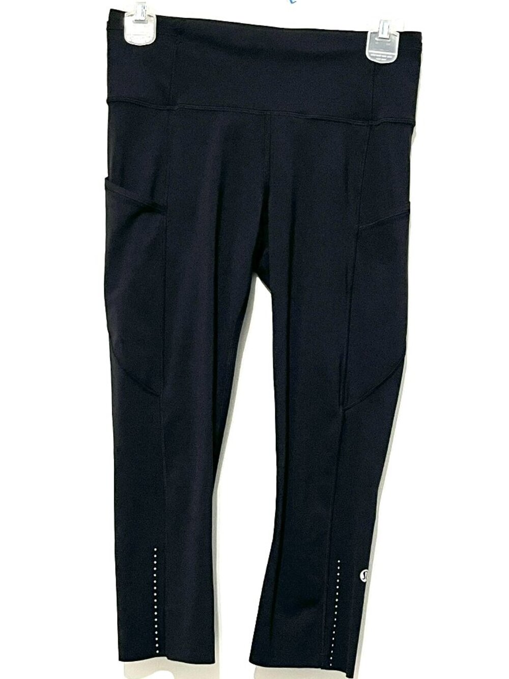 Lululemon Womens Fast Free Crop 19" Leggings LW6AS5S Black 6 Nulux Fitness Gym